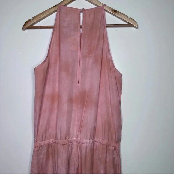Cloth & Stone Anthropologie Day Tripper Peachy Pink Tie Dye Cropped Jumpsuit S - Picture 3 of 12